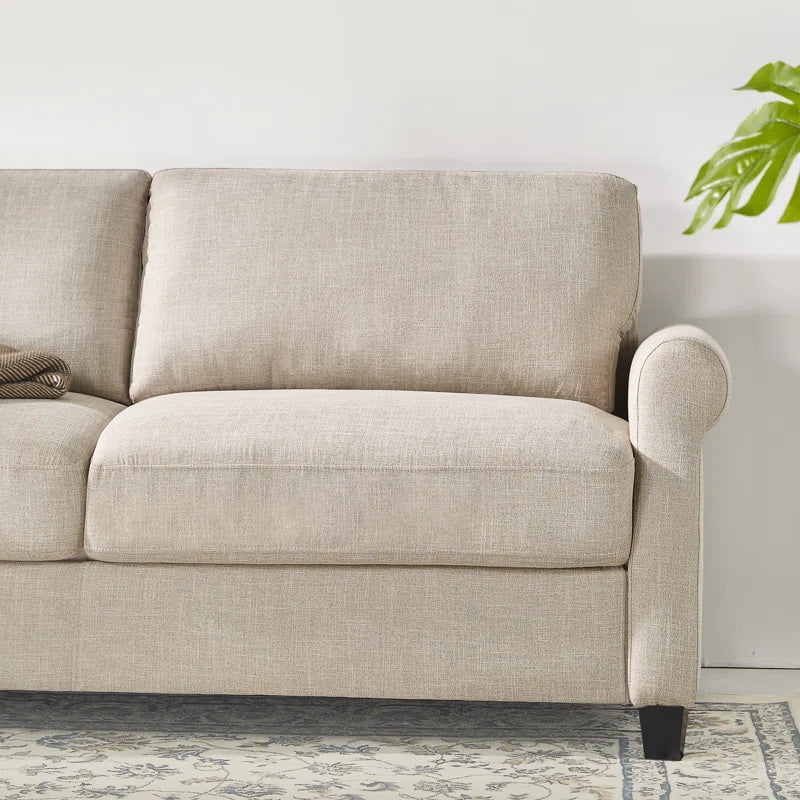 Templeton Classic Tufted Fabric Compact Sofa with Foam and Fiber Cushions