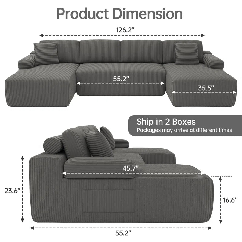 4 Seater Corduroy Sofa