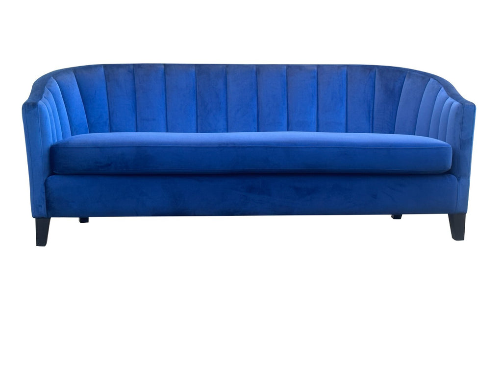 Blue Velvet Sofa 3 Seat Accent Chair Velvet Tub Chair Contemporary Living Room