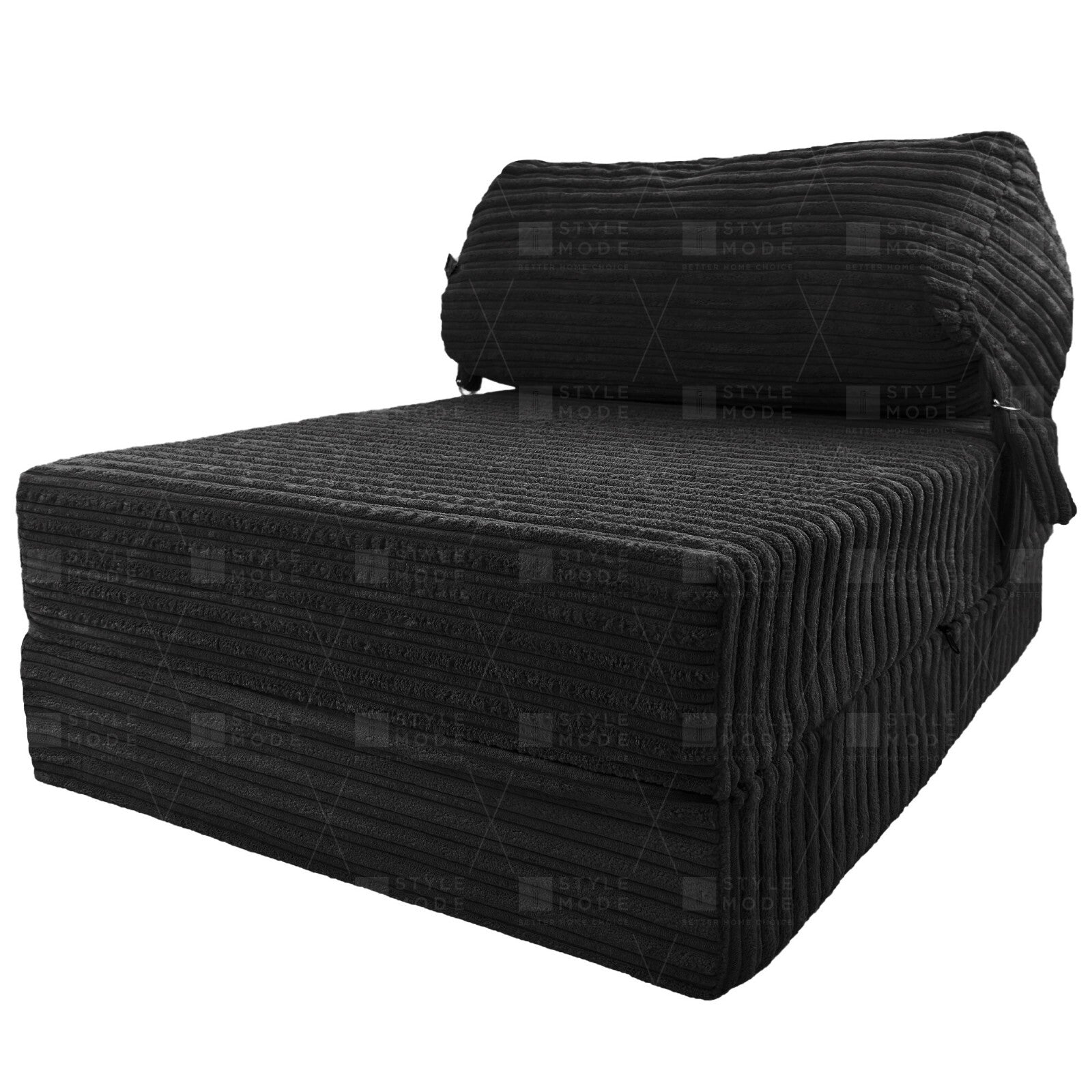 Single Chair Bed Sofa Z Bed Jumbo Cord Seat Foam Fold Out Guest Futon Kids
