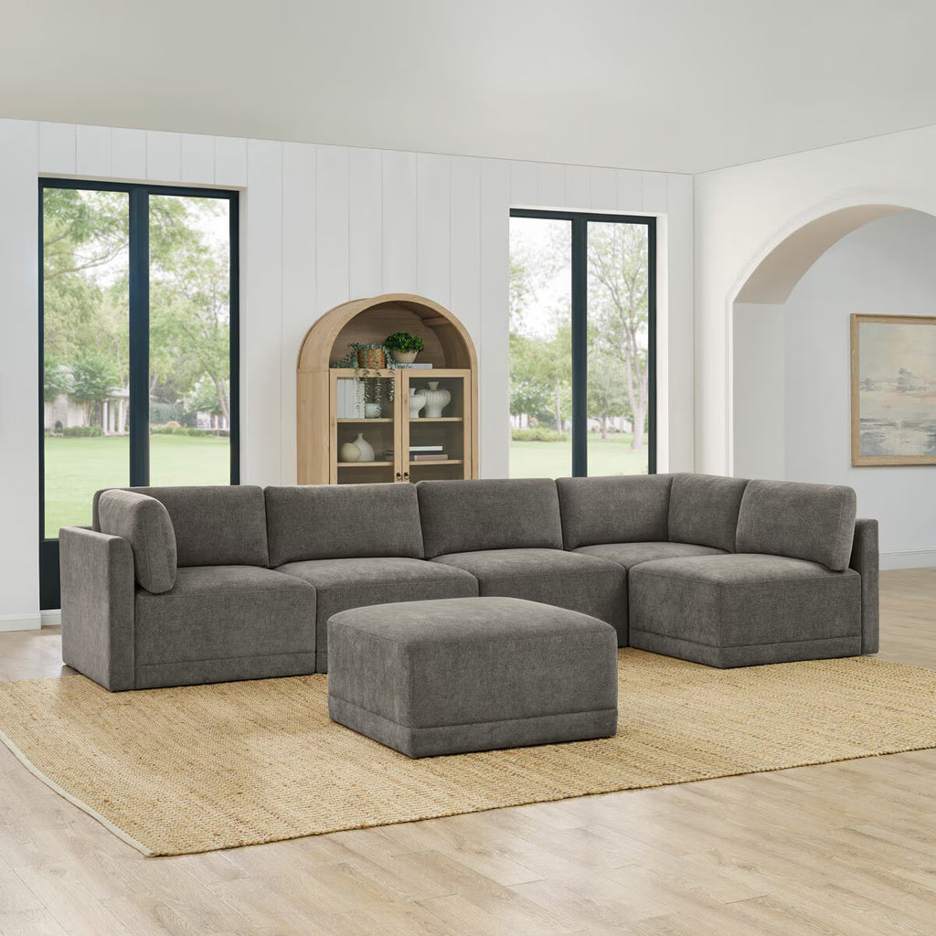 Fallon Grey 6 Piece Modular Fabric Sofa
