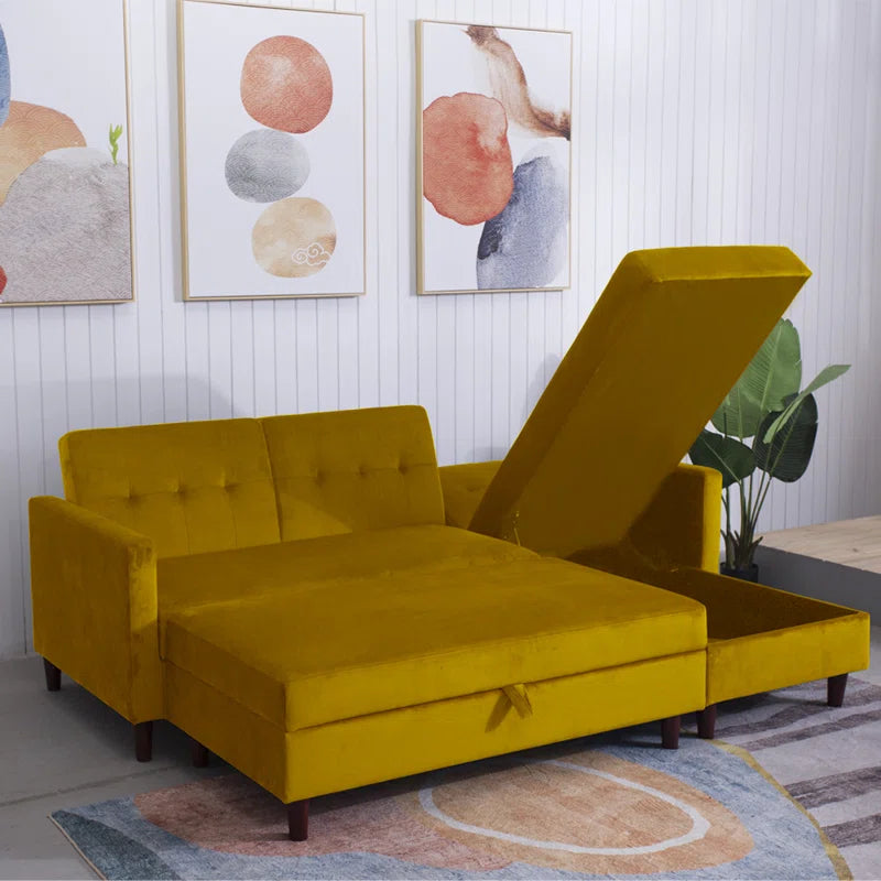Comeaux 4 Seater Velvet Sofa Bed