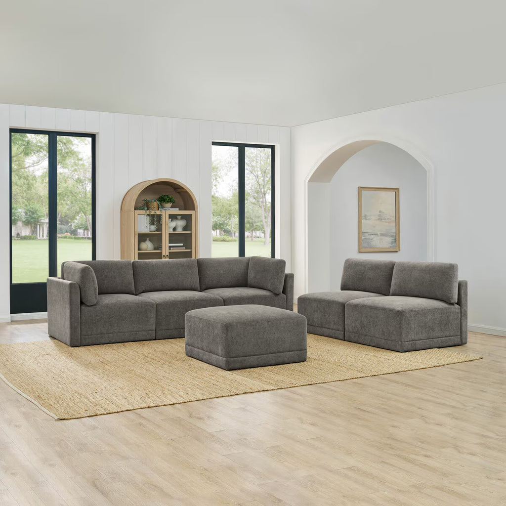 Fallon Grey 6 Piece Modular Fabric Sofa