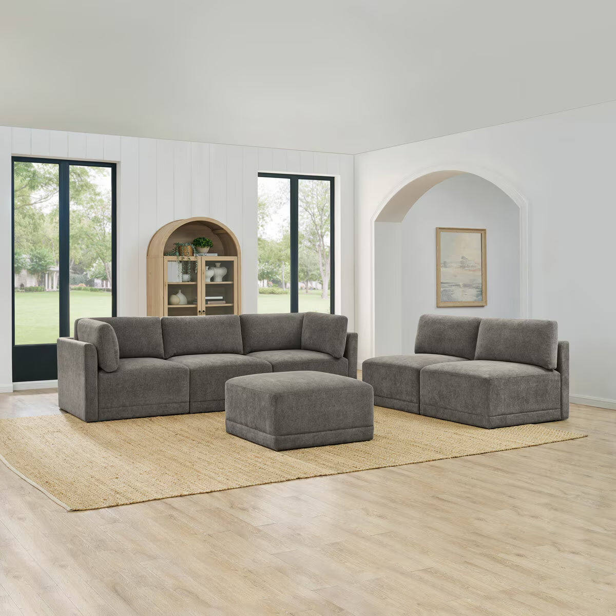 Fallon Grey 6 Piece Modular Fabric Sofa