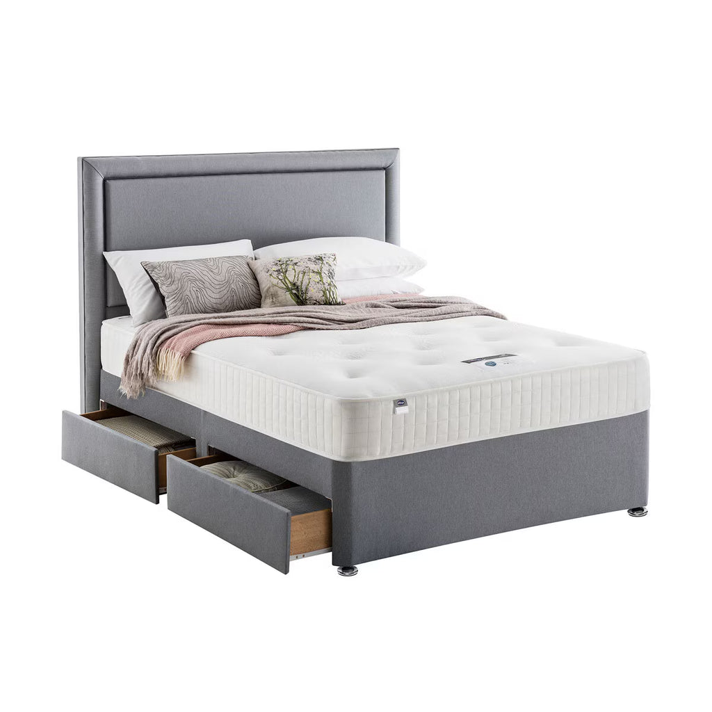 1400 Pocket Ortho Mattress & Slate Grey 2 Drawer Divan, Single