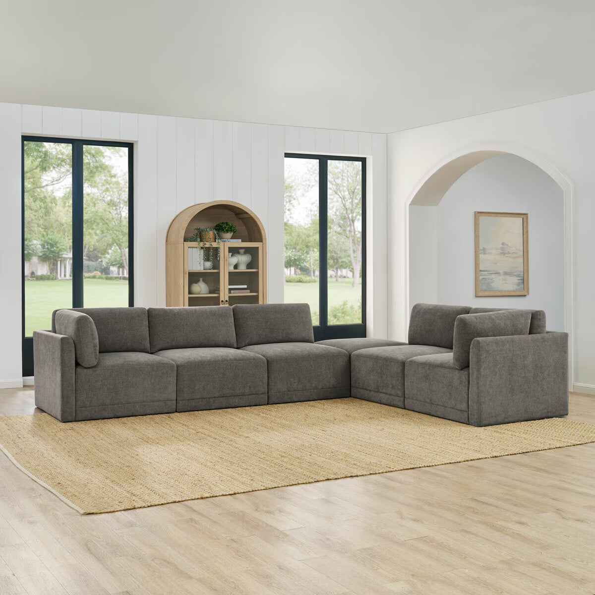 Fallon Grey 6 Piece Modular Fabric Sofa