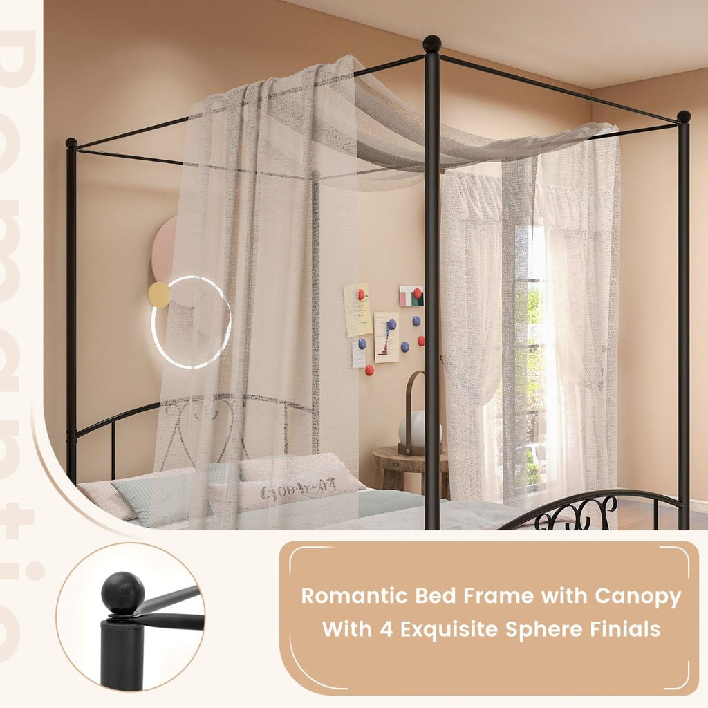 Double Size Metal Canopy Bed Frame
