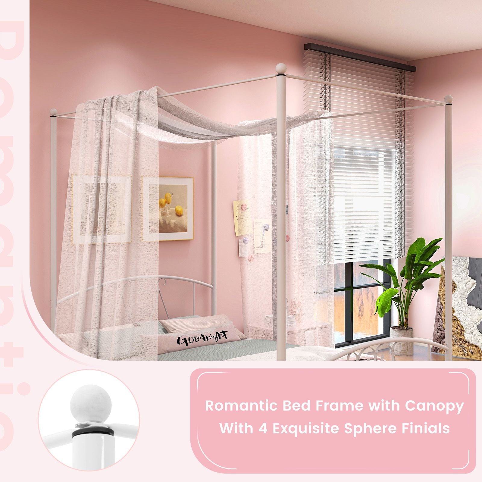 Double Size Metal Canopy Bed Frame