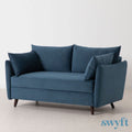 Model 08 Blue Velvet Double Sofa Bed