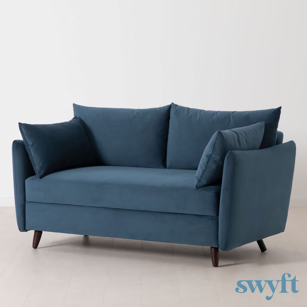 Model 08 Blue Velvet Double Sofa Bed