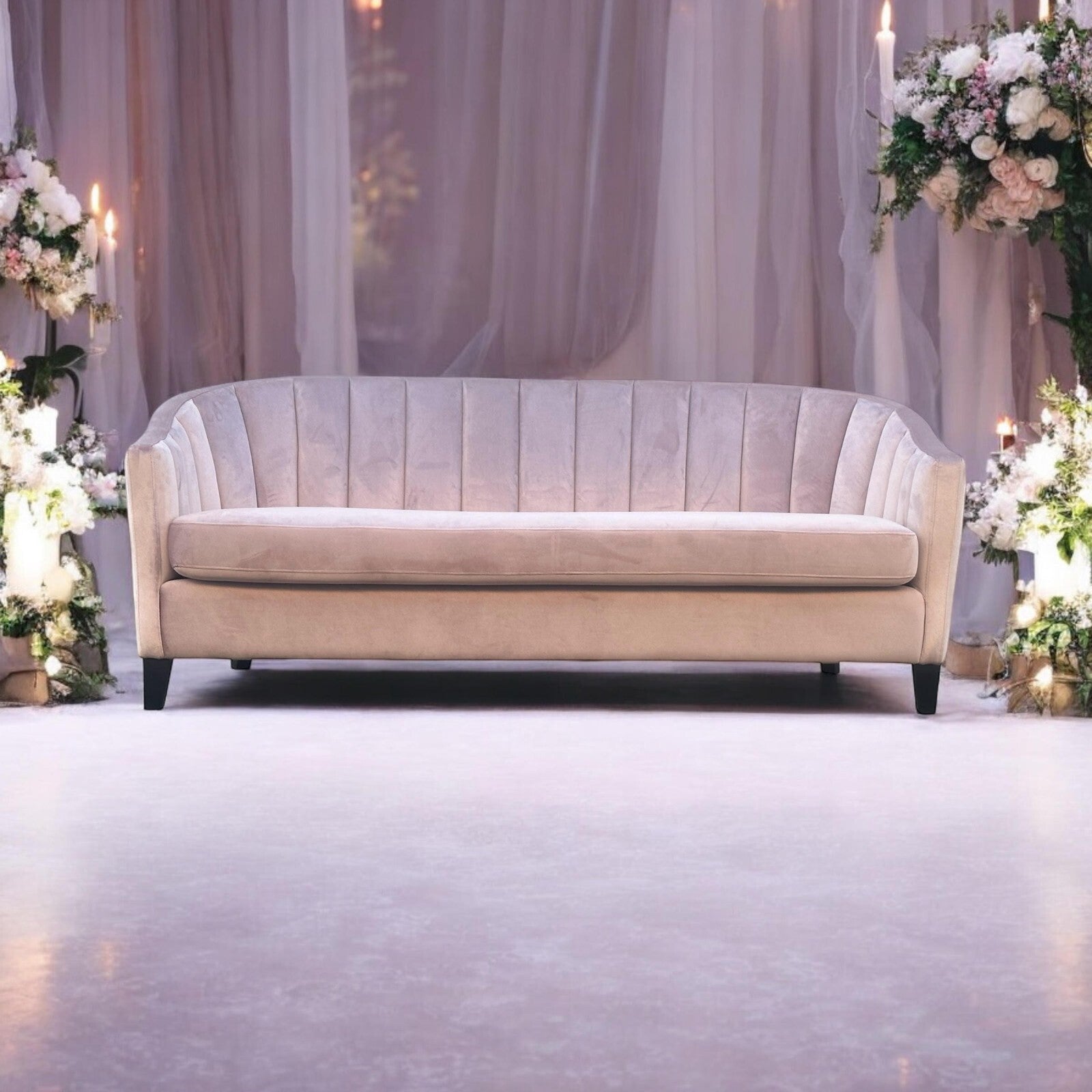 Pink Velvet Sofa 3 Seat Chairs Velvet Tub Chair Contemporary Living Room Accent