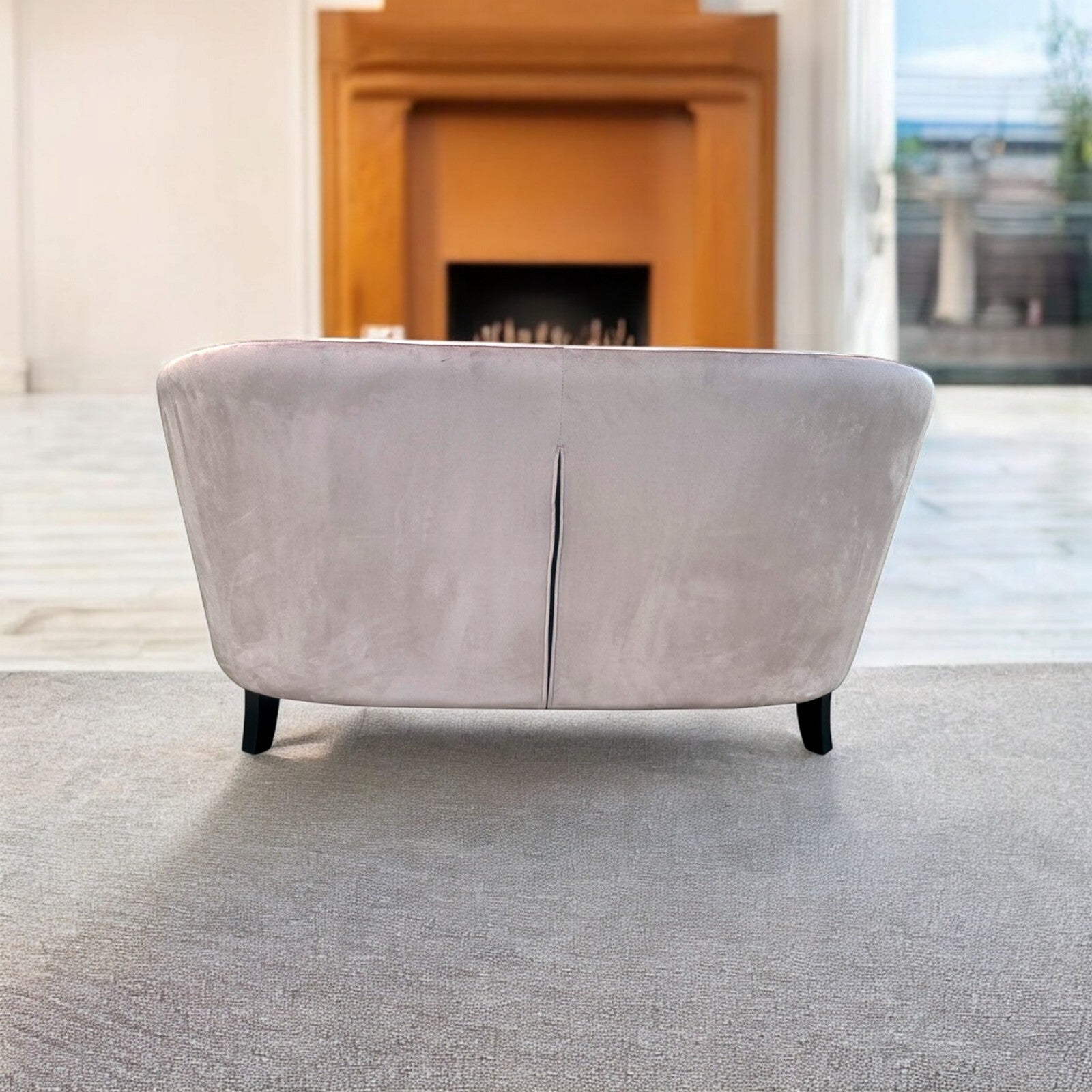 Pink Velvet Accent 2 Seat Chairs Velvet Tub Chair Contemporary Living Room Sofa