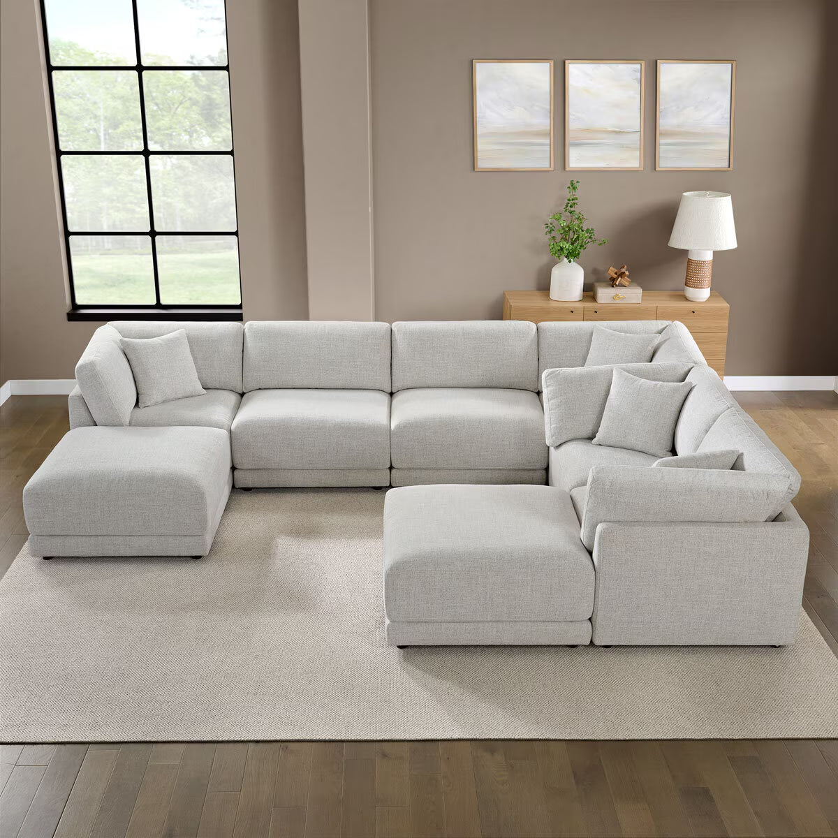 Dayna Grey Fabric 8 Piece Modular Sofa