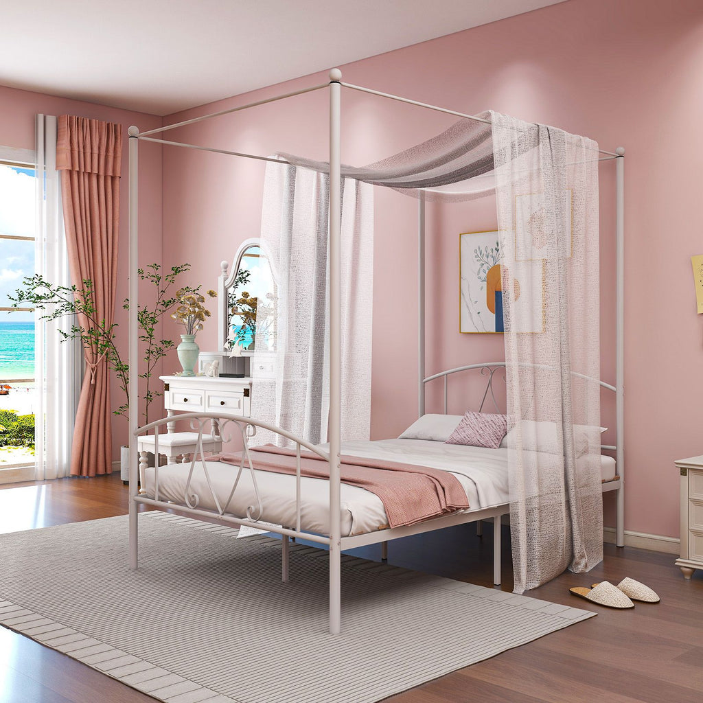 Double Size Metal Canopy Bed Frame