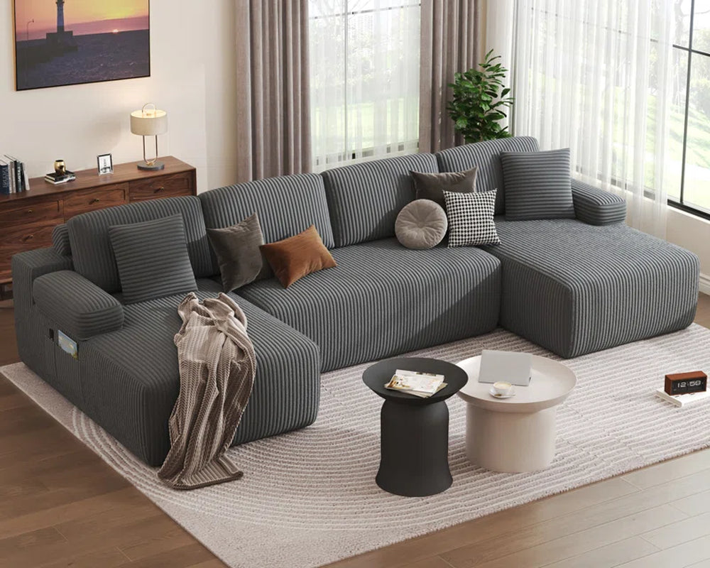 4 Seater Corduroy Sofa