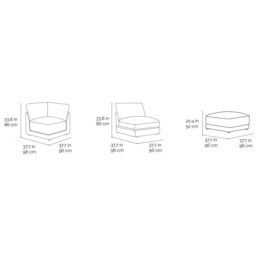 Dayna Grey Fabric 8 Piece Modular Sofa