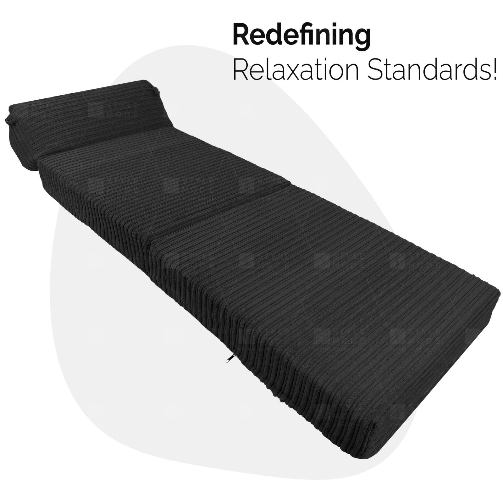 Single Chair Bed Sofa Z Bed Jumbo Cord Seat Foam Fold Out Guest Futon Kids