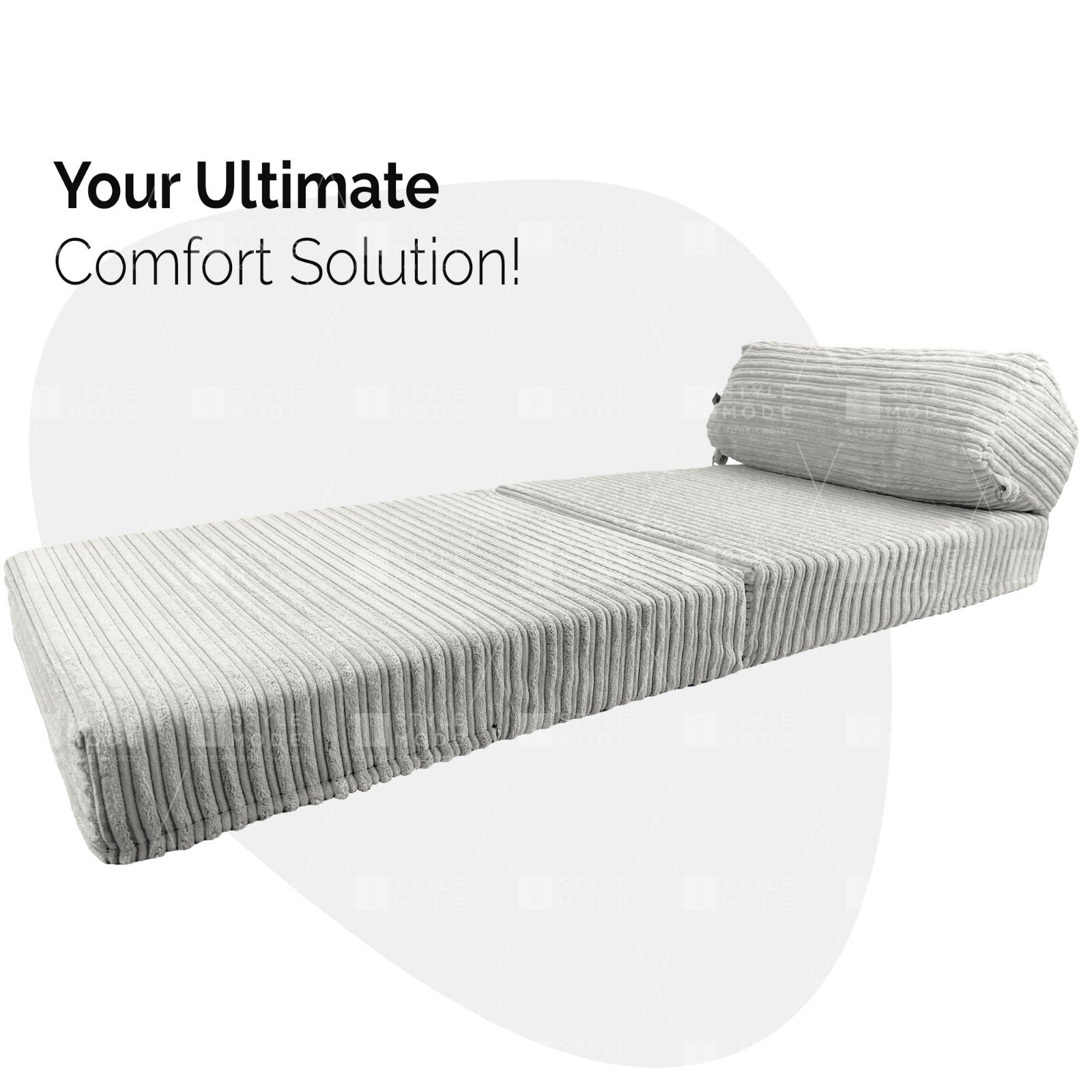 Single Chair Bed Sofa Z Bed Jumbo Cord Seat Foam Fold Out Guest Futon Kids