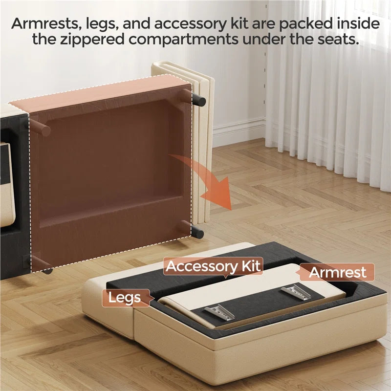 3-Seater Sofa Bed with Adjustable Backrest