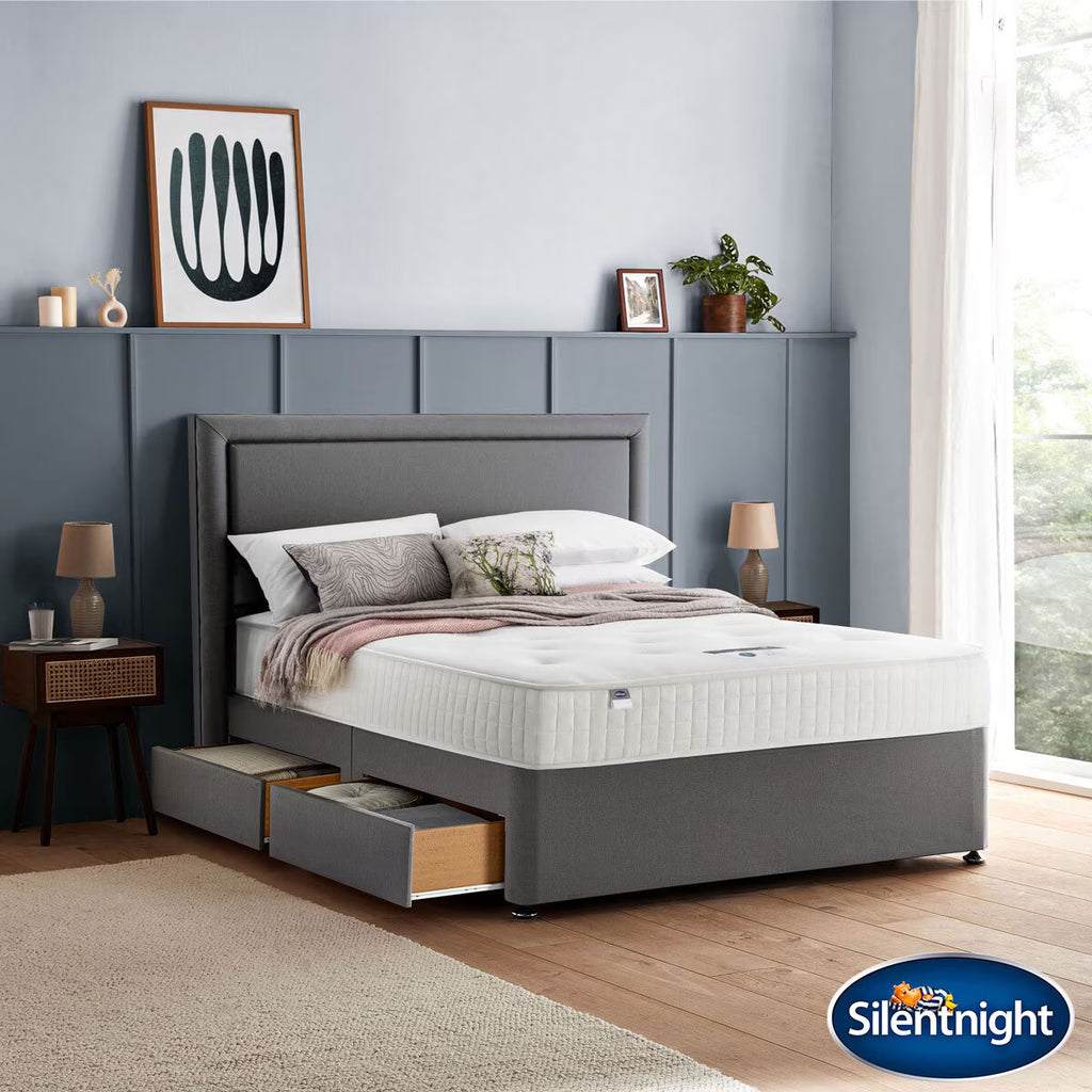 1400 Pocket Ortho Mattress & Slate Grey 4 Drawer Divan, Double
