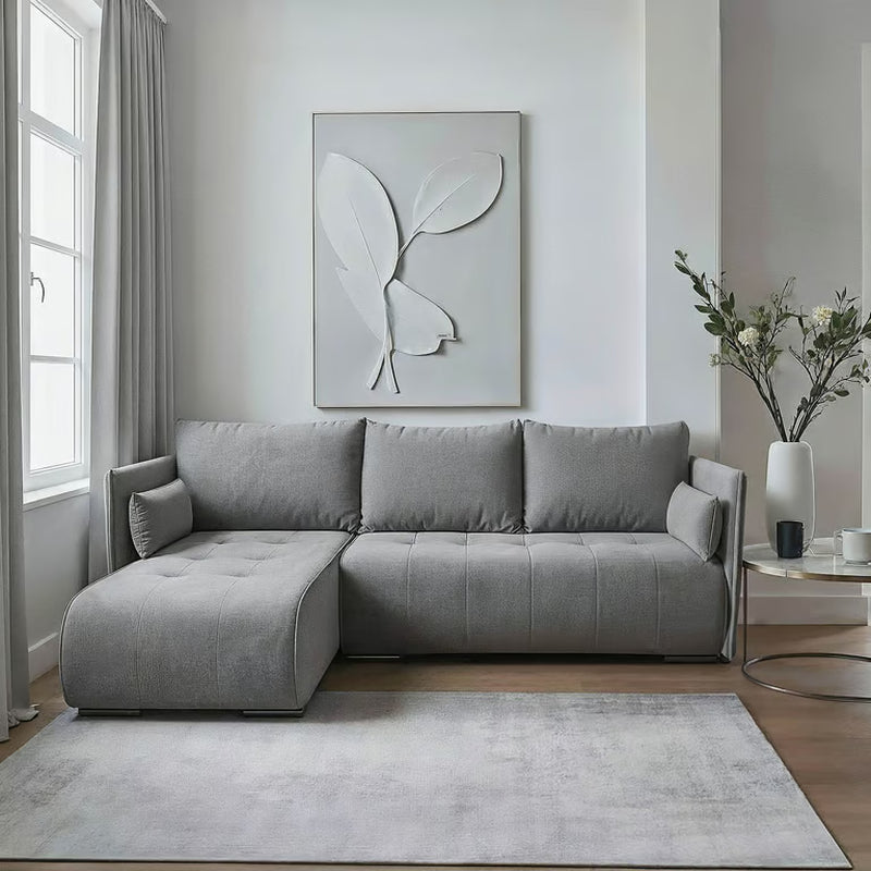 Corner Sofa Bed NESSA Reversible Chaise Lounge, Storage DAKO®