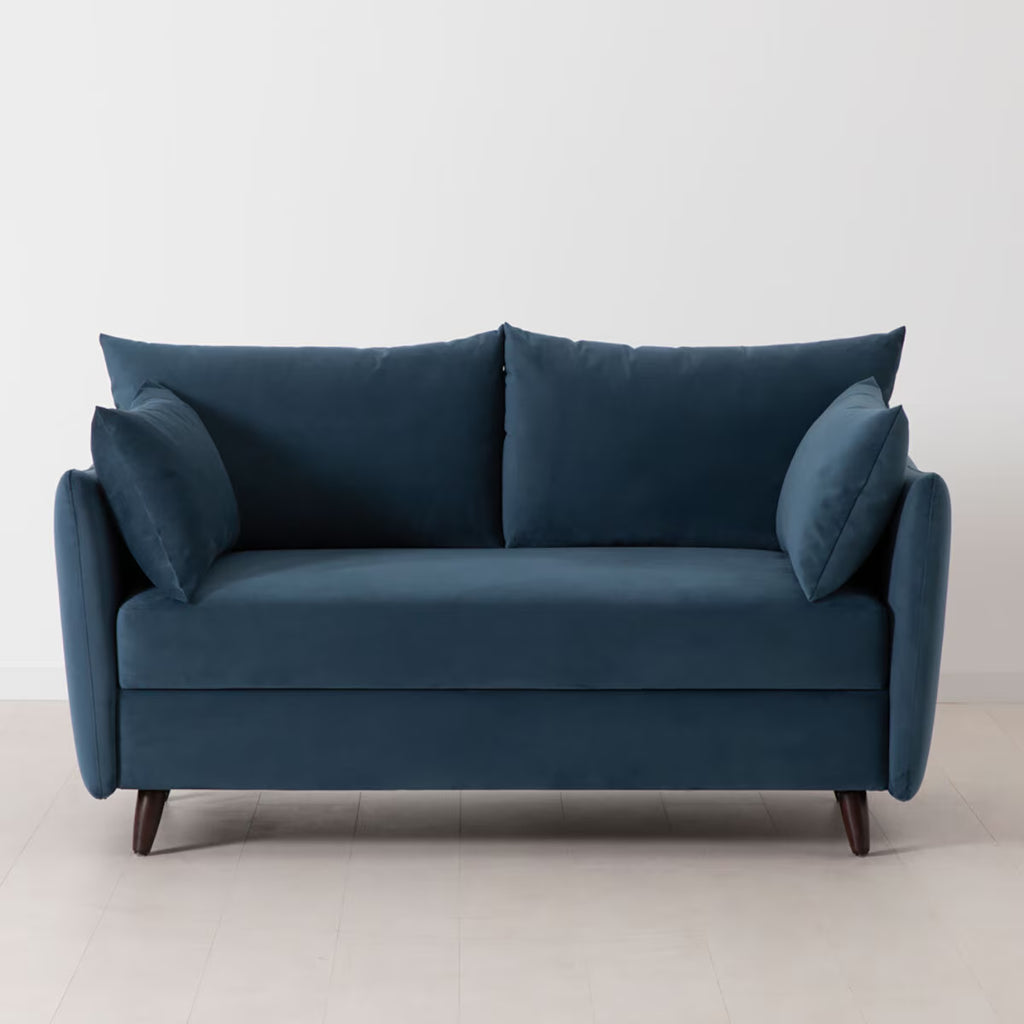 Model 08 Blue Velvet Double Sofa Bed