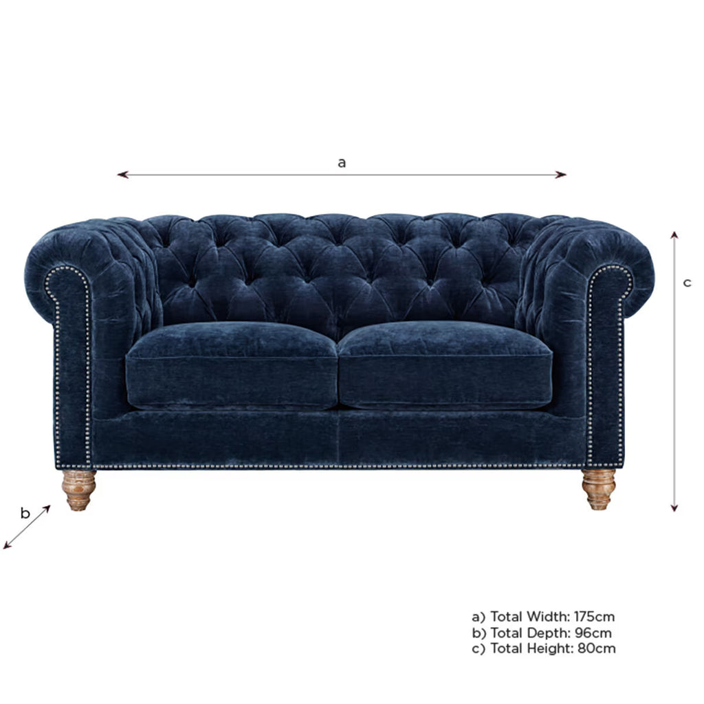 Allington 2 Seater Navy Fabric Chesterfield Sofa