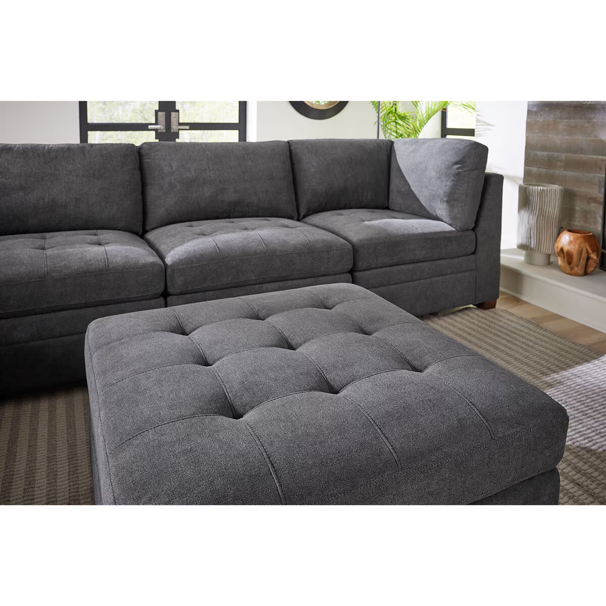 Tisdale Dark Grey 6 Piece Modular Fabric Sofa