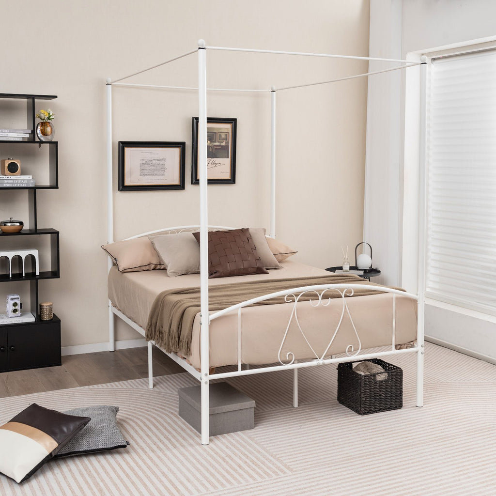 Double Size Metal Canopy Bed Frame