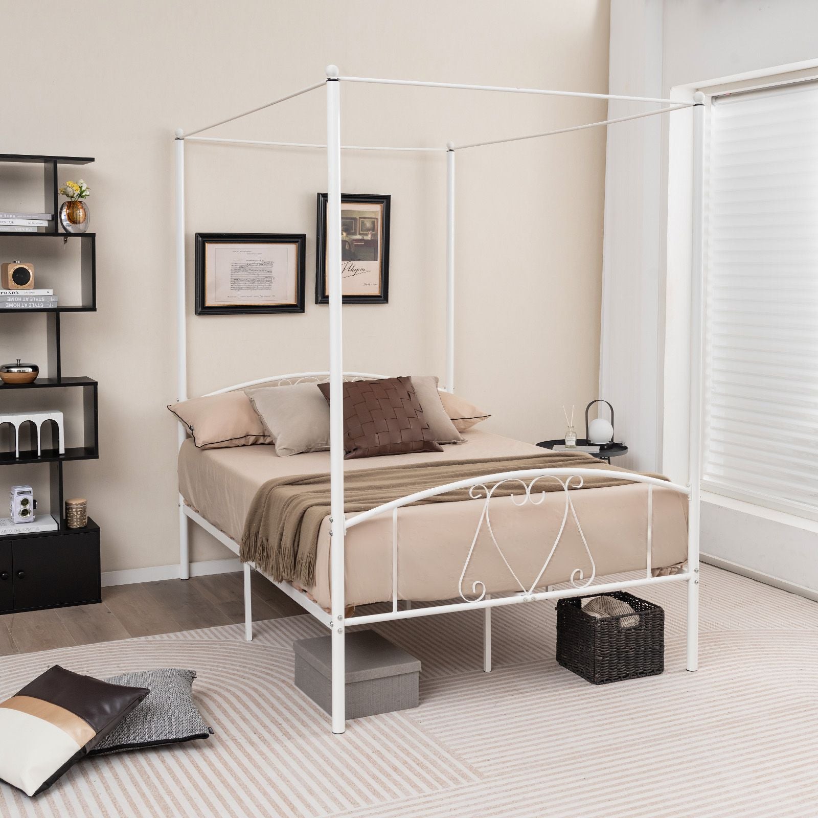 Double Size Metal Canopy Bed Frame