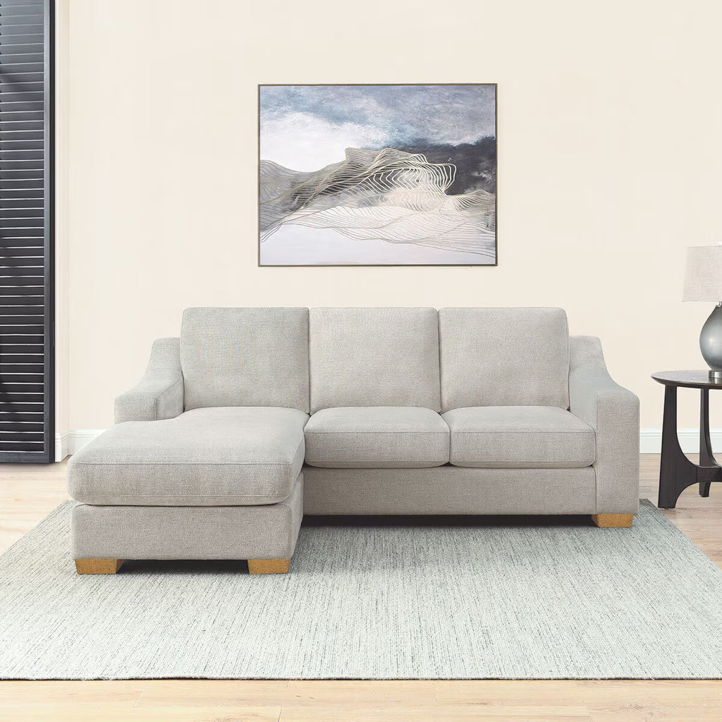 Dillard Grey Fabric Corner Sofa with Reversible Chaise