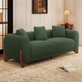 Cloud Sherpa Upholstered Sofa with Wood Wedge Legs