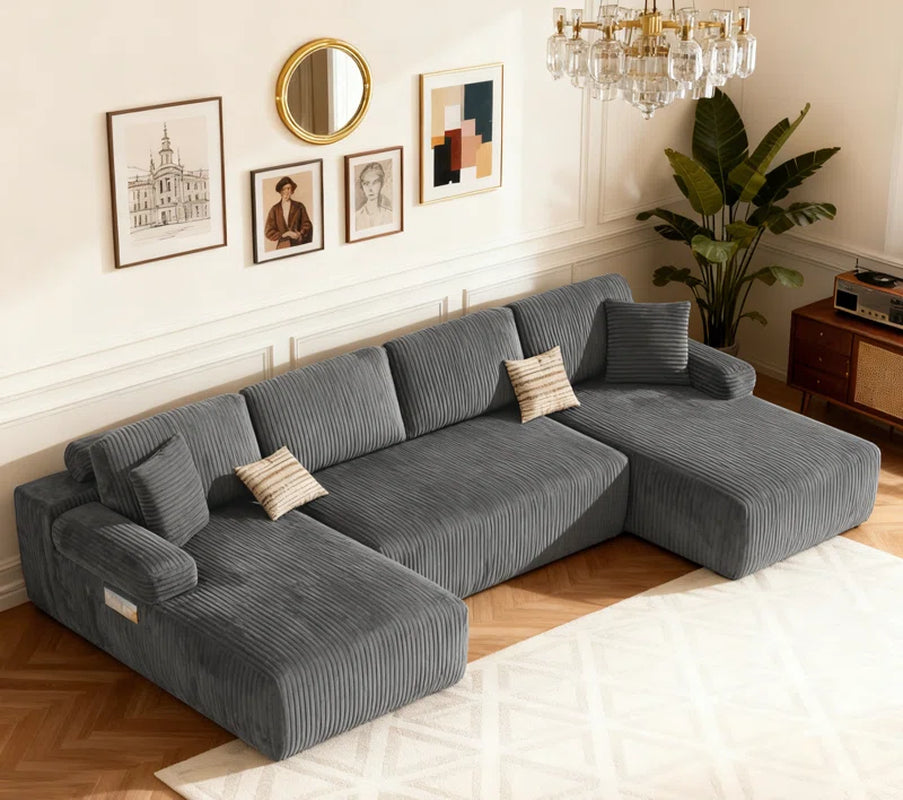 4 Seater Corduroy Sofa