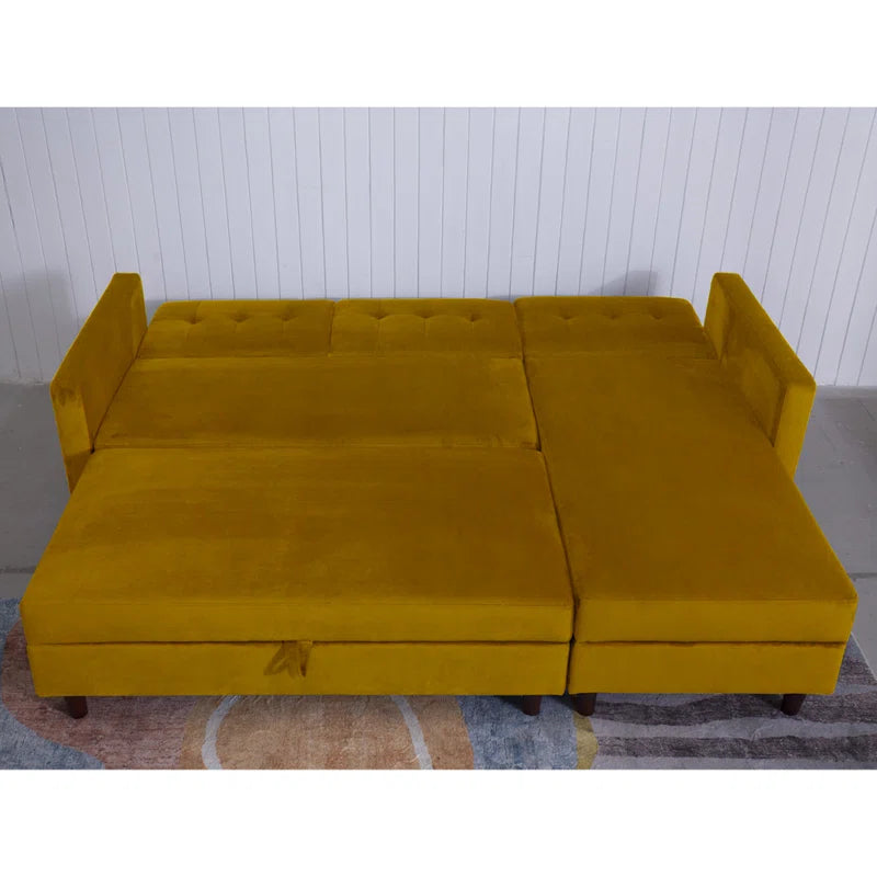 Comeaux 4 Seater Velvet Sofa Bed