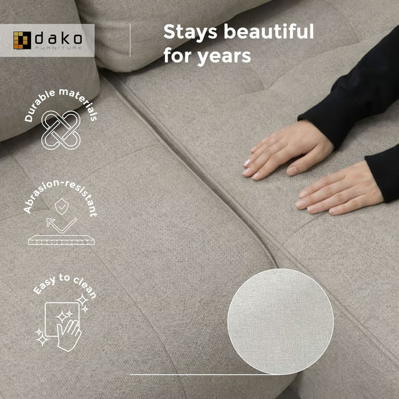 Corner Sofa Bed NESSA Reversible Chaise Lounge, Storage DAKO®