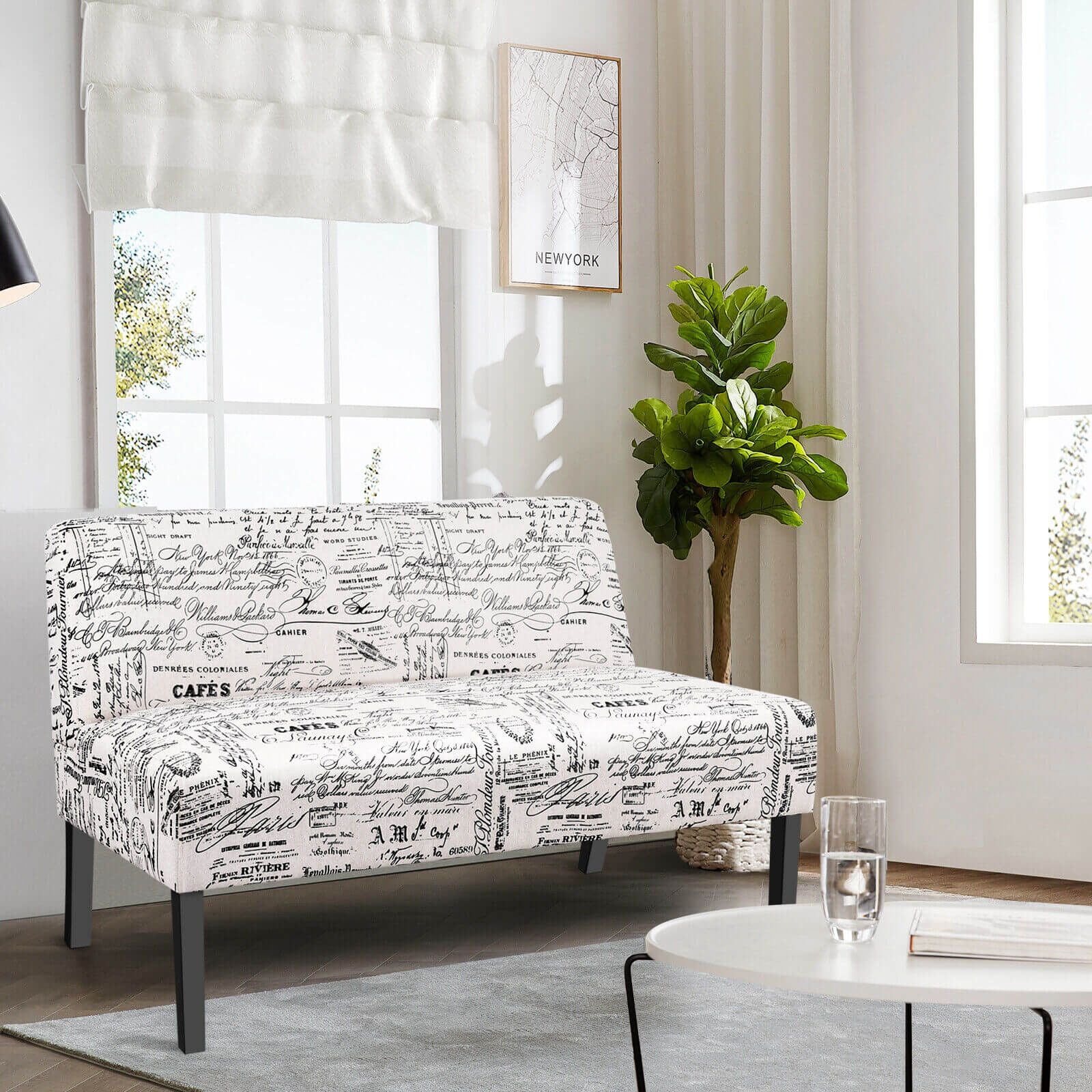 Modern Fabric Upholstered 2 Seater Sofa