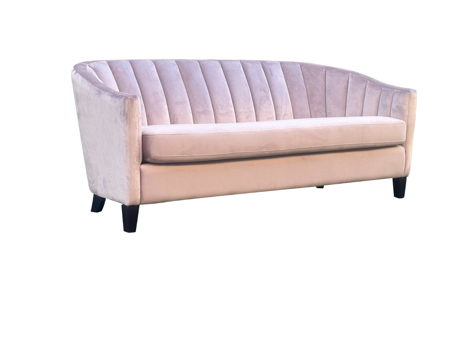 Pink Velvet Sofa 3 Seat Chairs Velvet Tub Chair Contemporary Living Room Accent